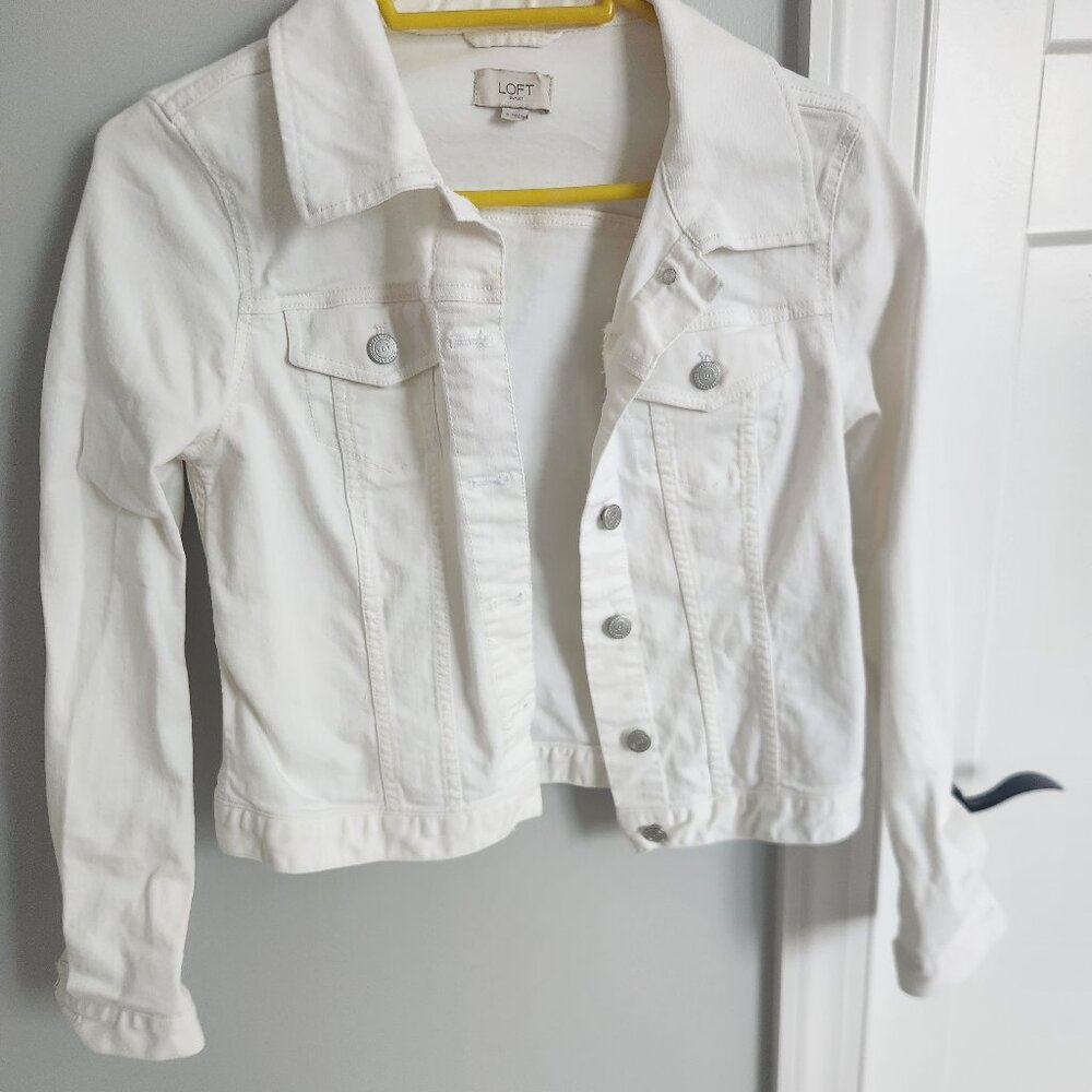 Loft white jean jacket size small